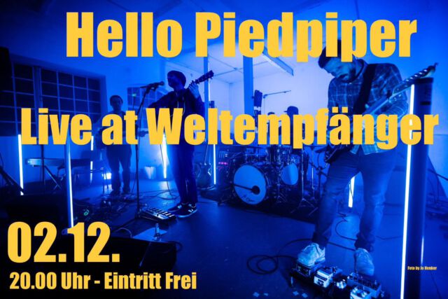 Diese vierKonzerte solltet ihr euch unbedingt noch geben. Danach wirds anders25.11.- @komparseband / @frau_pauli_total
30.11. - @peterpiek
02.12.- @hellopiedpiper
07.12. - @jenobimusicLove
Der Welti